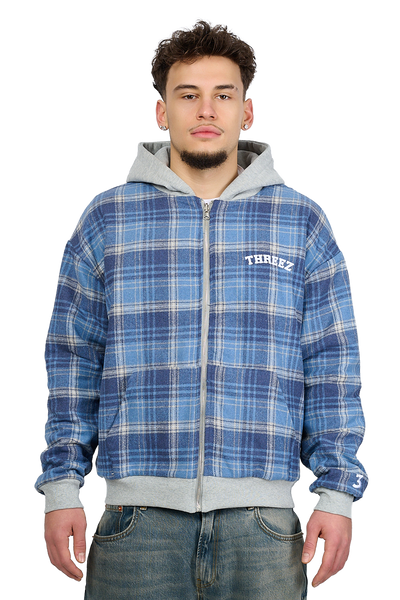 REVERSIBLE PLAID ZIP-HOODIE – threez.de